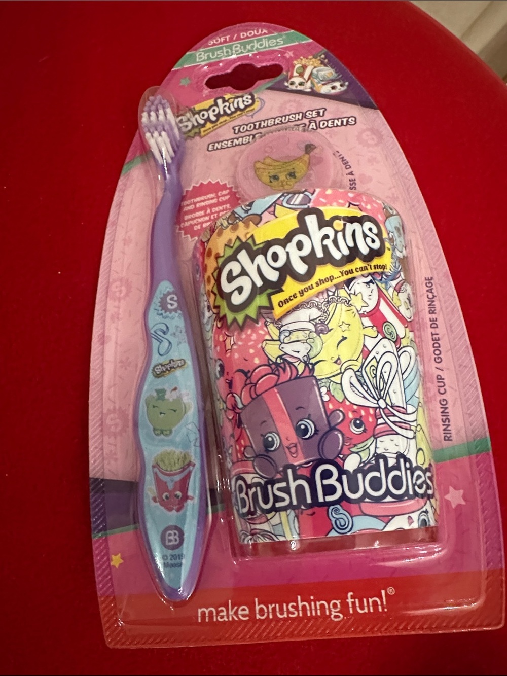 Shopkins Kids Toothbrush & Rinse Cup Set - Pink, Purple